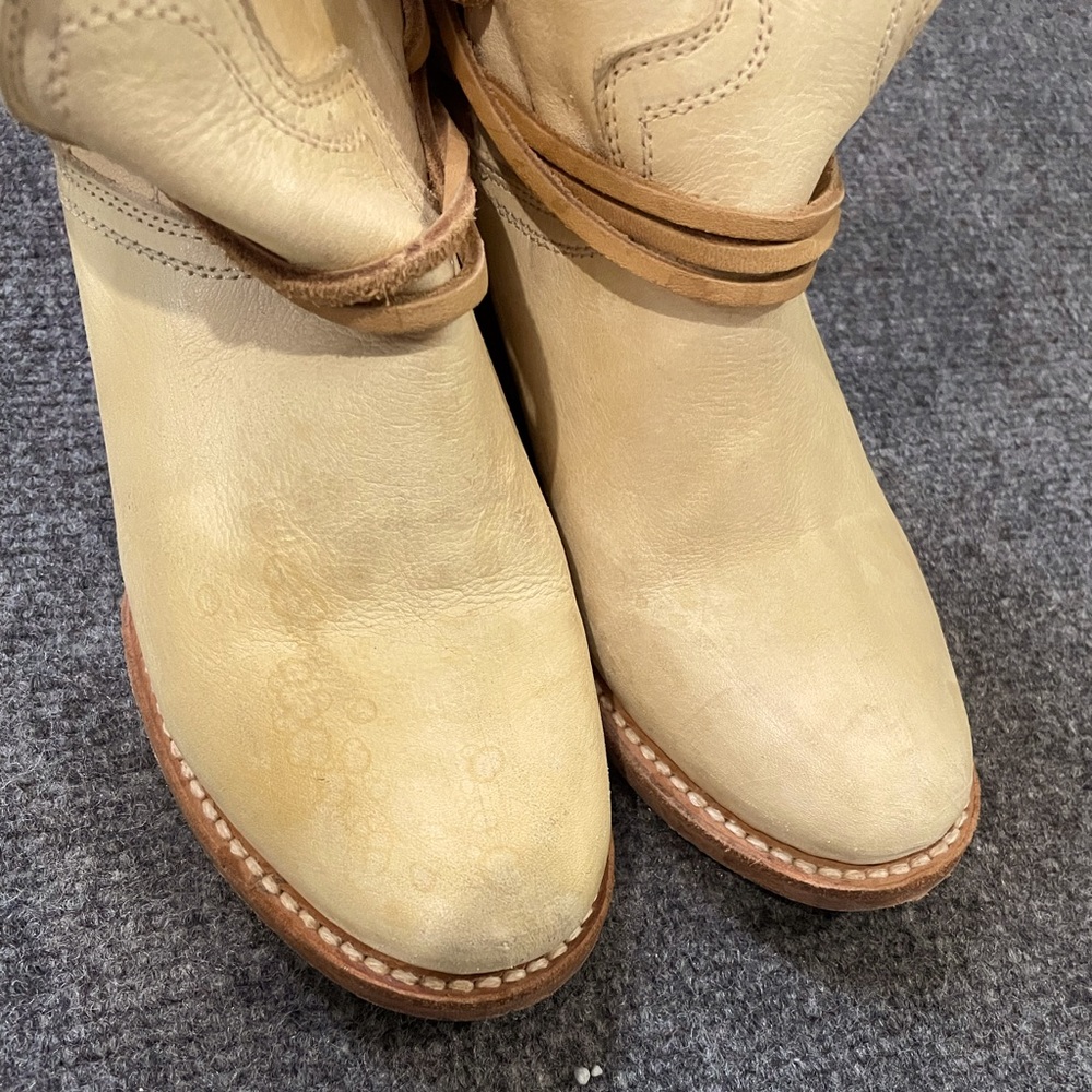 Cream and tan Freebird booties